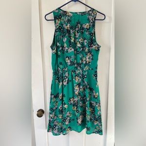 Green spring floral dress